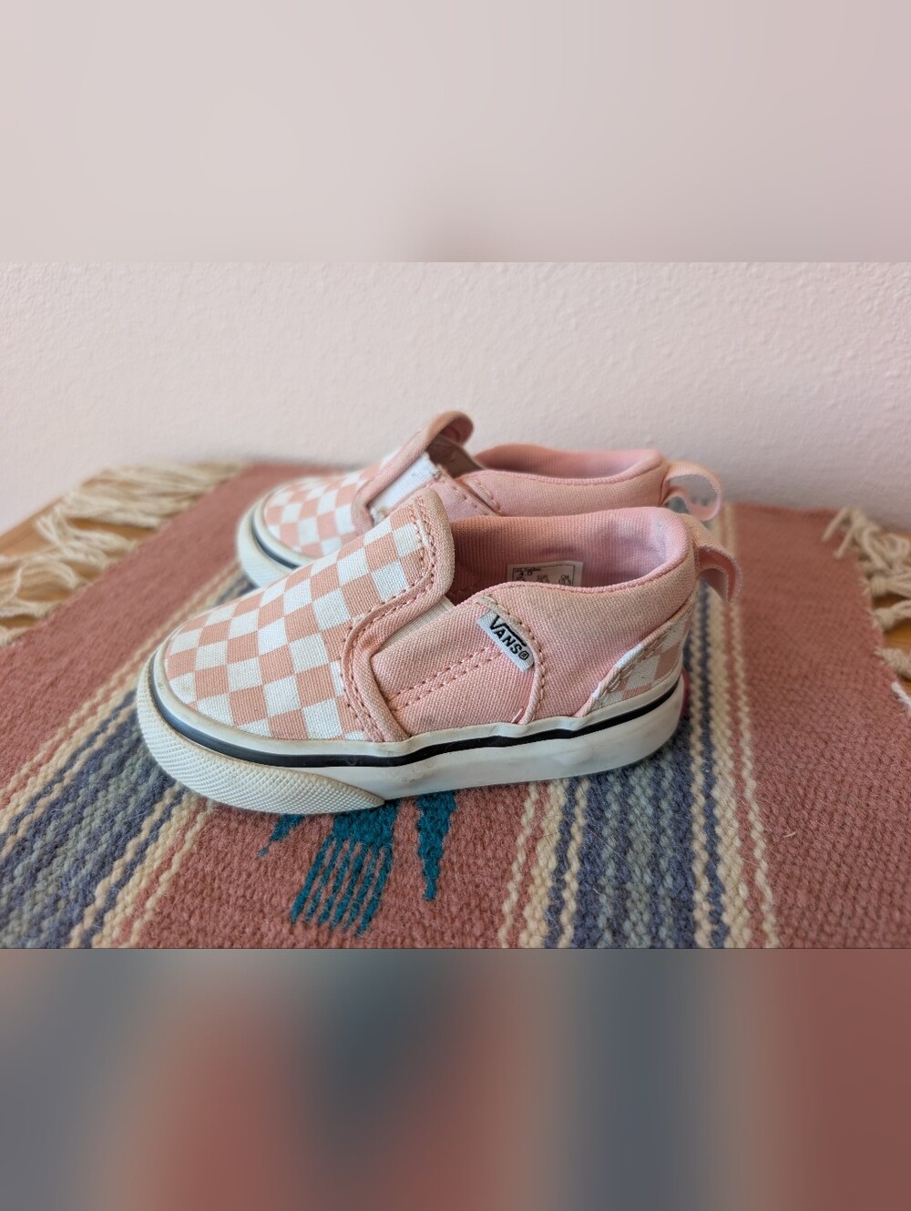 Vans Toddler Slip-On Checkerboard Shoes - Pink